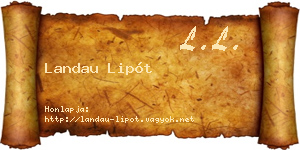 Landau Lipót névjegykártya